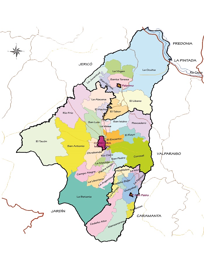 Mapa Político - Támesis Antioquia