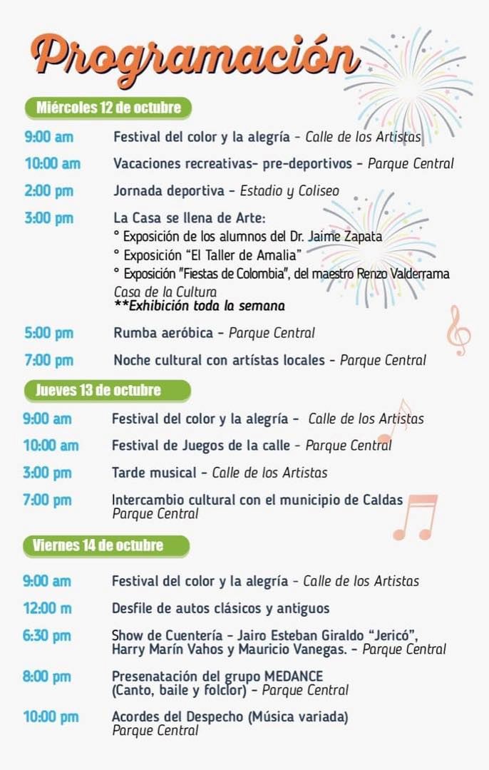 Programación Oficial Fiestas de Cerro Tusa Fest - 1 - Venecia - Antioquia