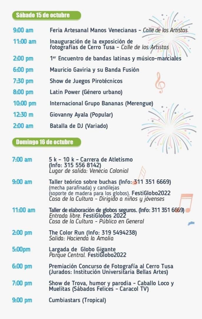 Programación Oficial Fiestas de Cerro Tusa Fest - 2 - Venecia - Antioquia