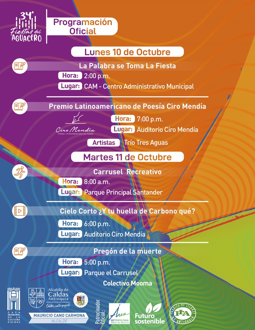 Programación Fiestas del Aguacero 2022 - Caldas - Antioquia - 4