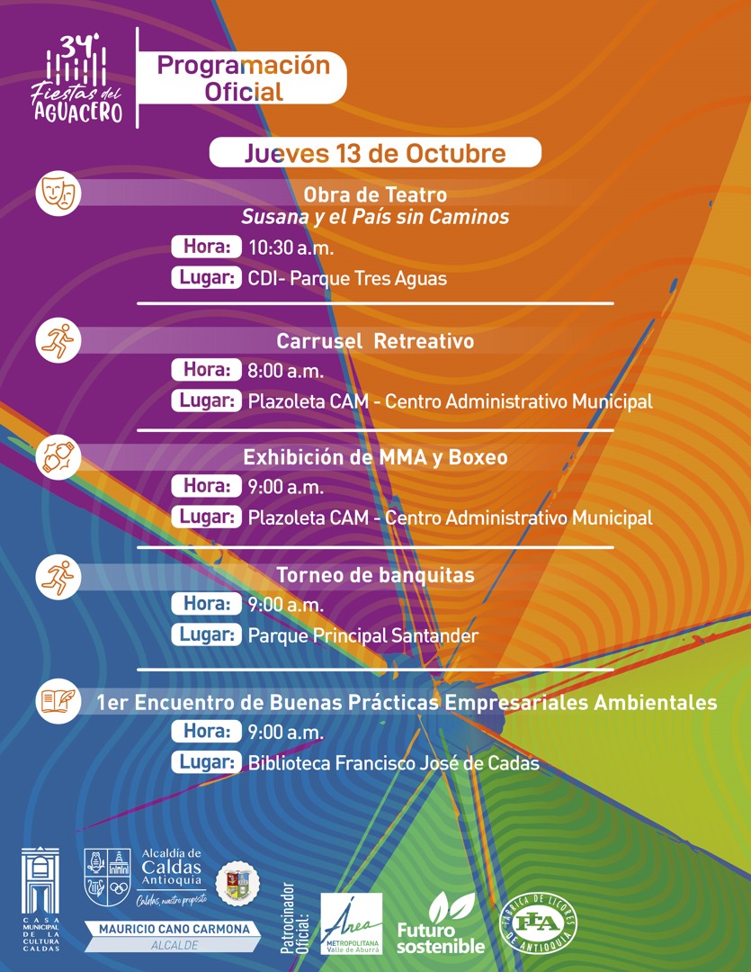 Programación Fiestas del Aguacero - Oct2022 - Caldas Antioquia - 7