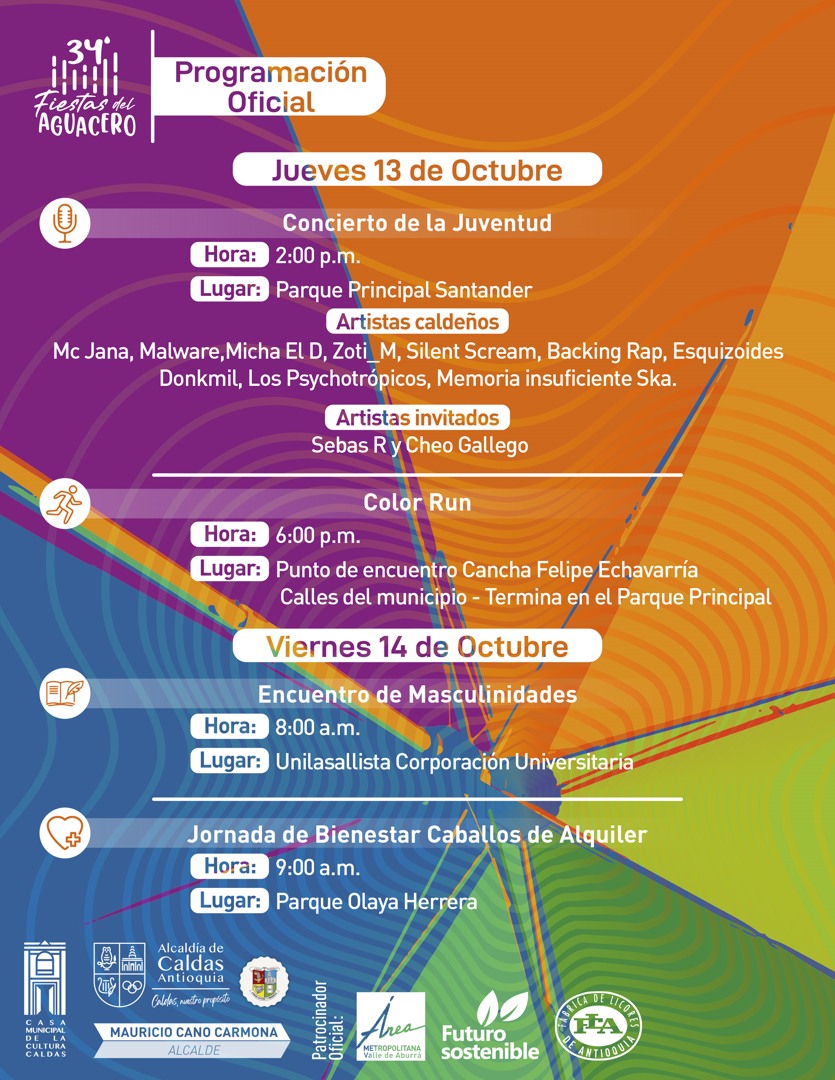 Programación Fiestas del Aguacero - Oct2022 - Caldas Antioquia - 8