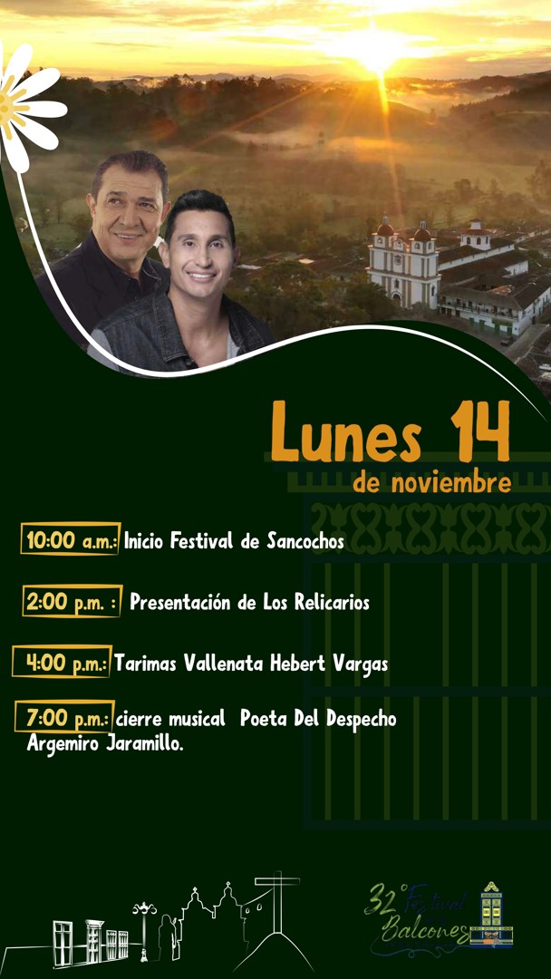 Programación 32° Festival de Balcones - Nov2022 - Carolina del Príncipe - Antioquia - 7
