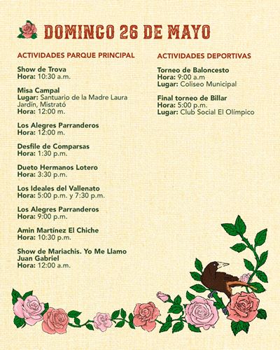 Jardín Antioquia Programación Domingo 26 Fiestas de la Rosa - 2024