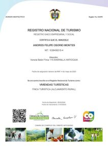 RNT 1038406515-4 Honeymoon 2024 - Marinilla Antioquia