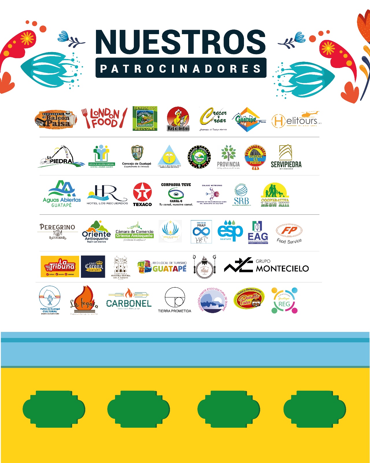 Patrocinadores - Zócalos y Flores - Guatapé 2024 - Antioquia