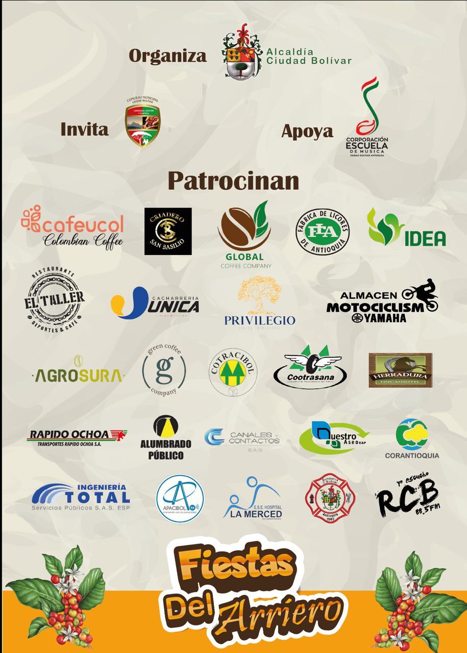 Fiestas del Arriero 2024 - Ciudad Bolívar - Antioquia - Patrocinadores