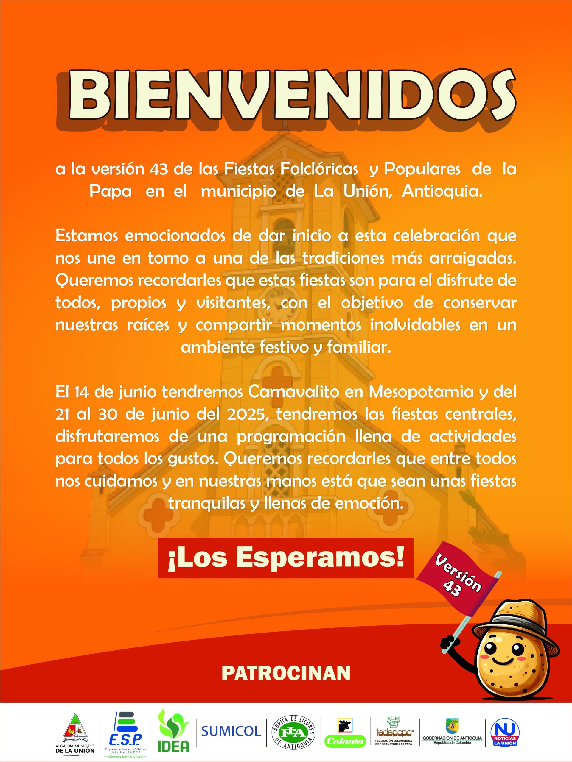 Bienvenidos Fiestas de la Papa 2025 - La Unión Antioquia