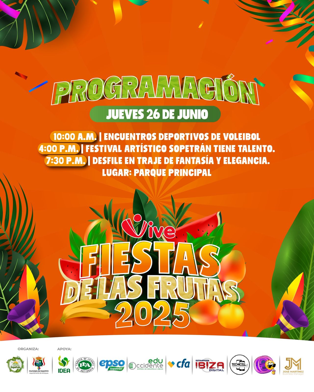 26 junio - Fiestas de las Frutas 2025 - Sopetrán