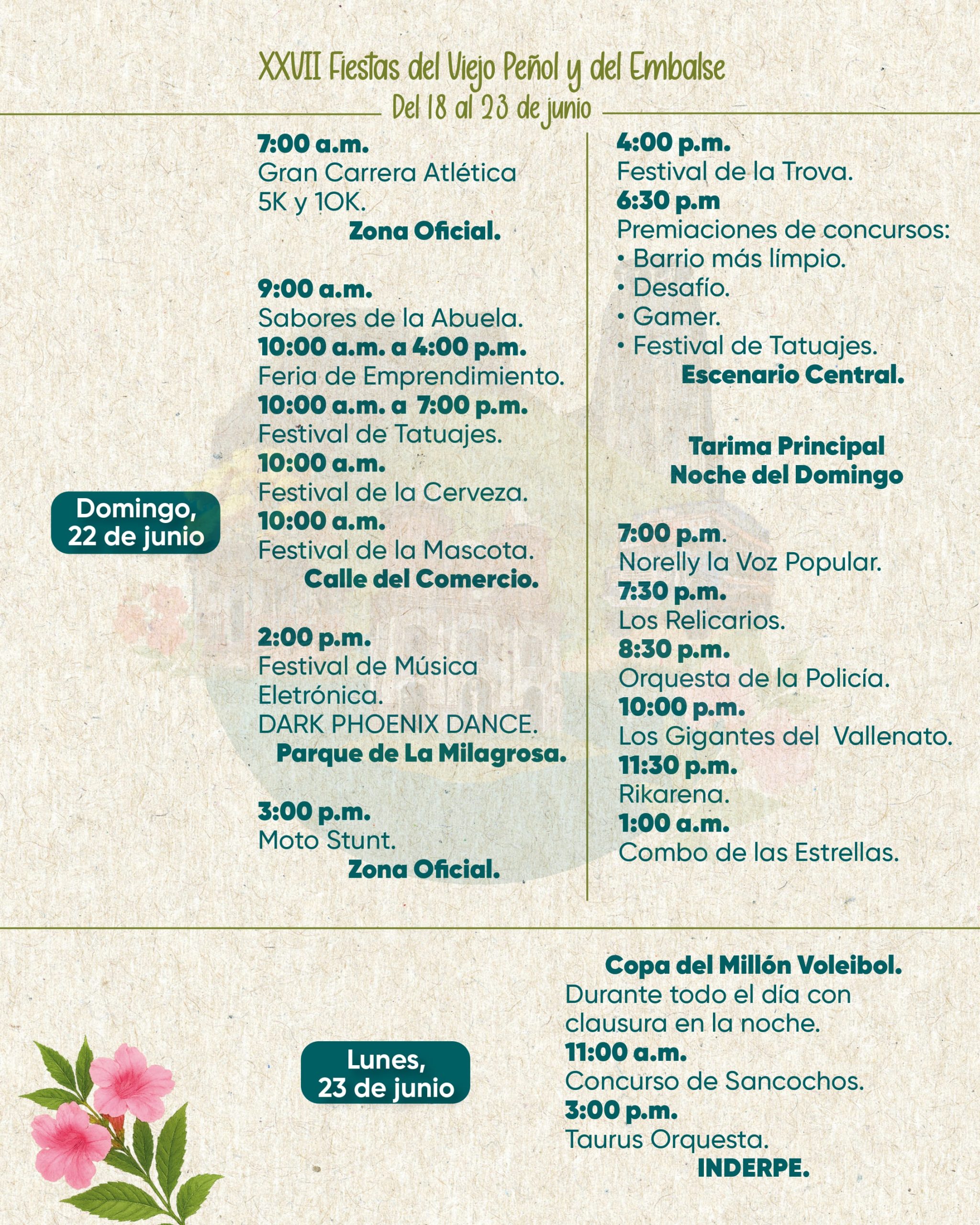 Programación4 Fiestas El Peñol 2025