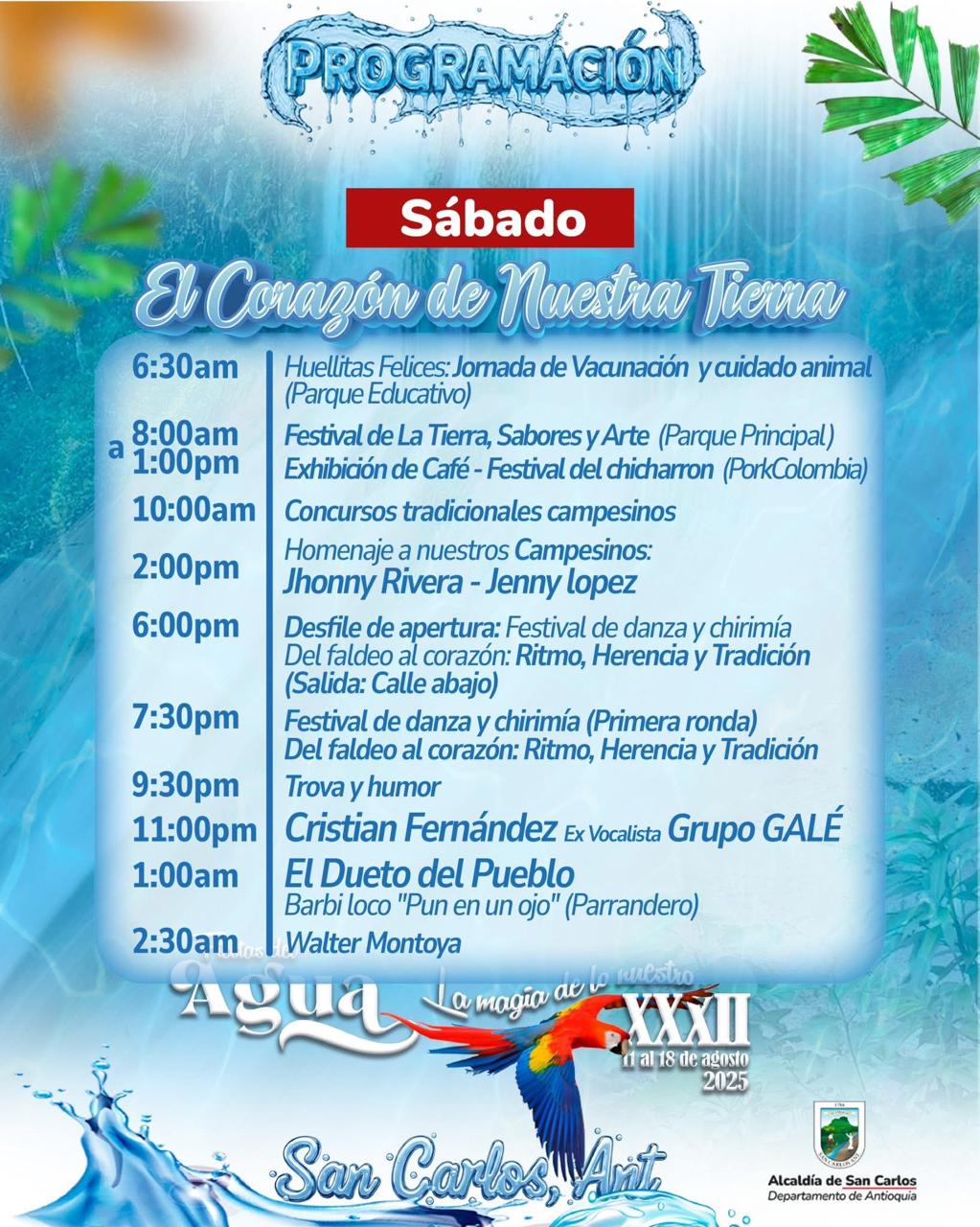 Sábado- Fiestas del Agua 2025 - San Carlos Antioquia