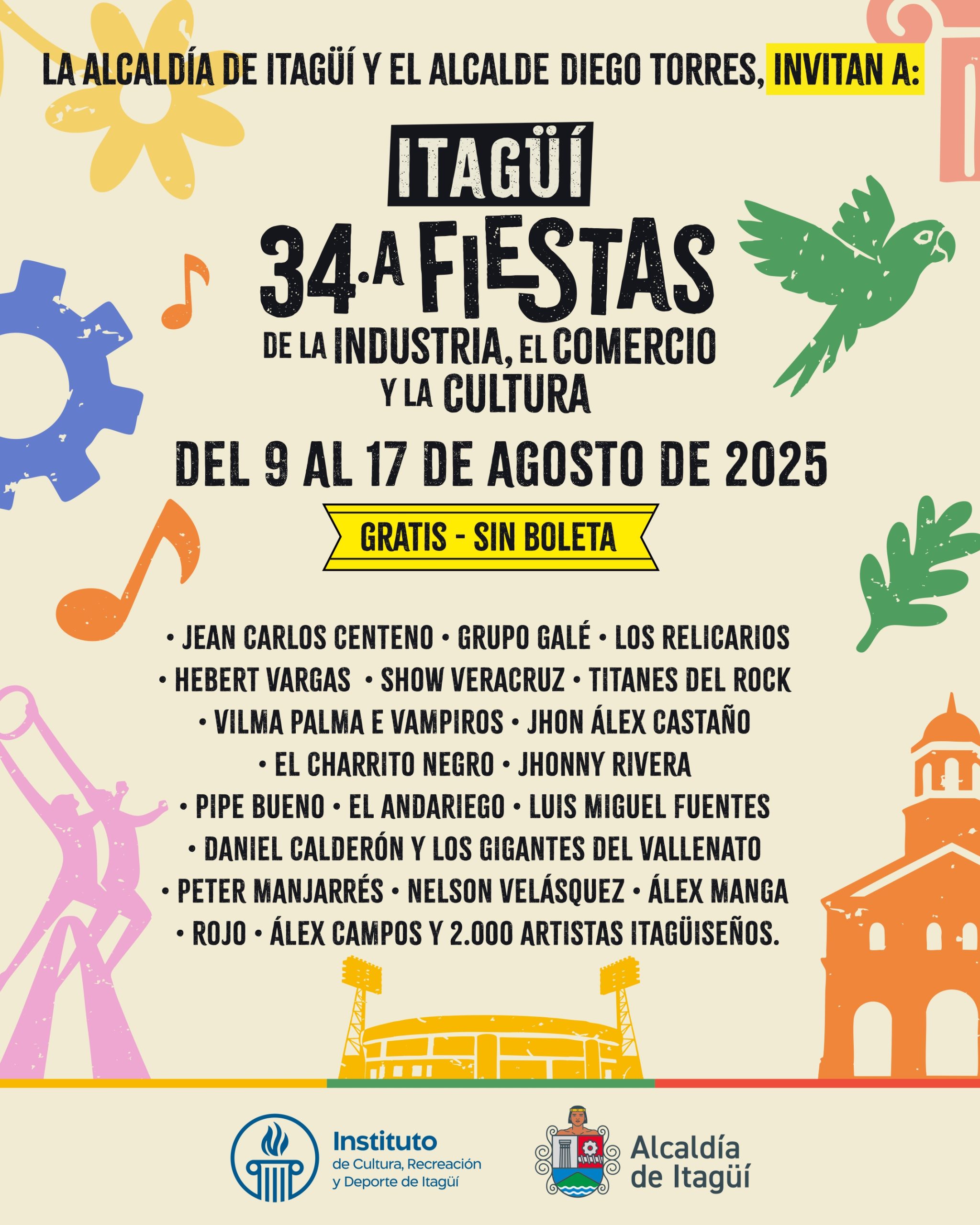 Artistas - 34 Fiestas 2025 - Itagüí