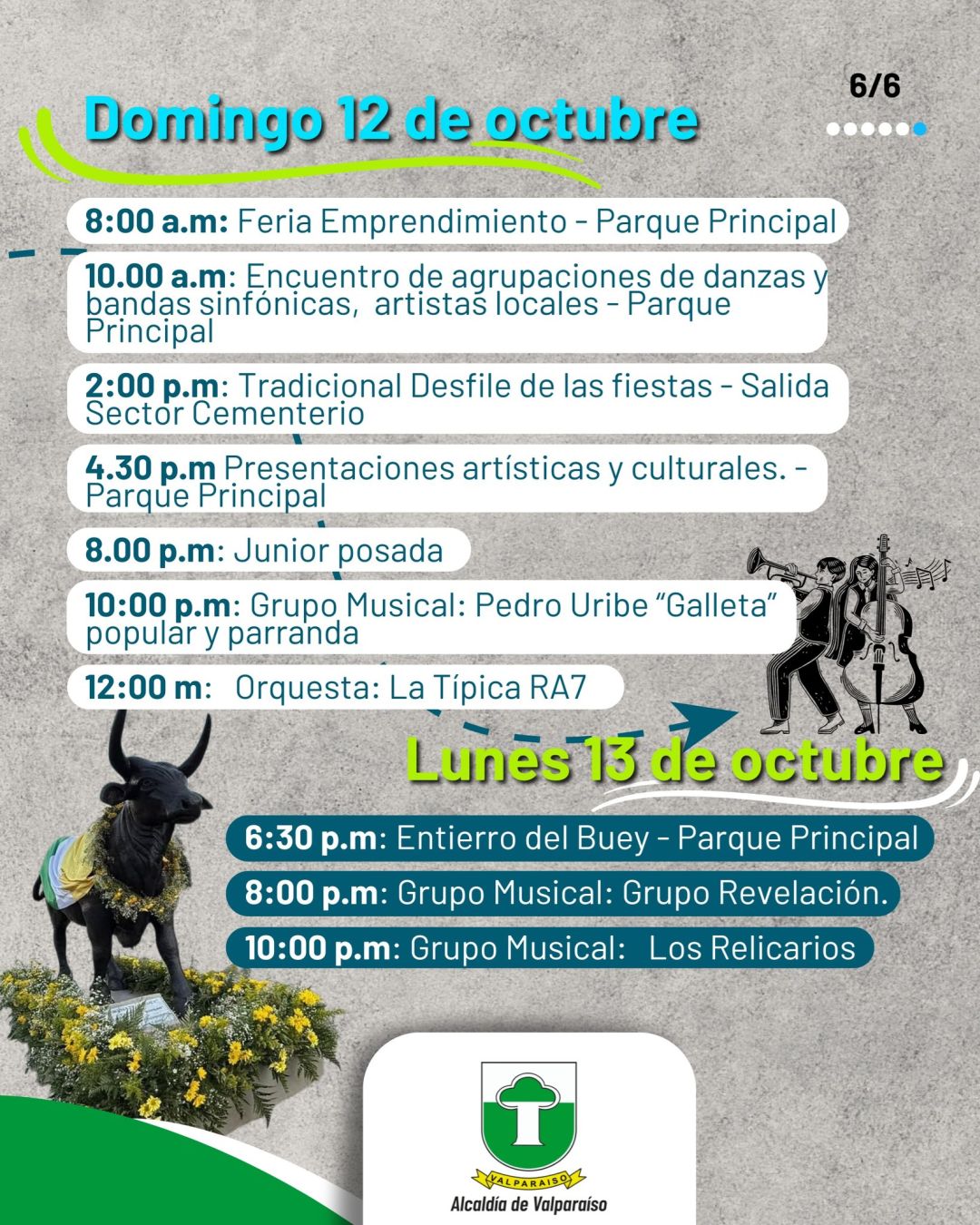 Valparaíso - Fiestas del Buey 2025 - 12 Domingo Programación