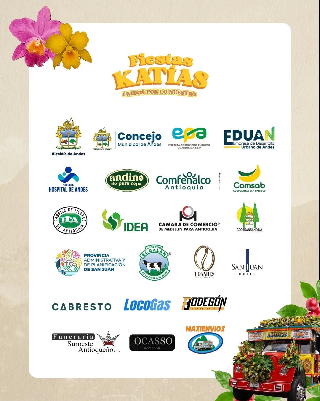 Fiestas Katias - 2025- Andes - Patrocinan