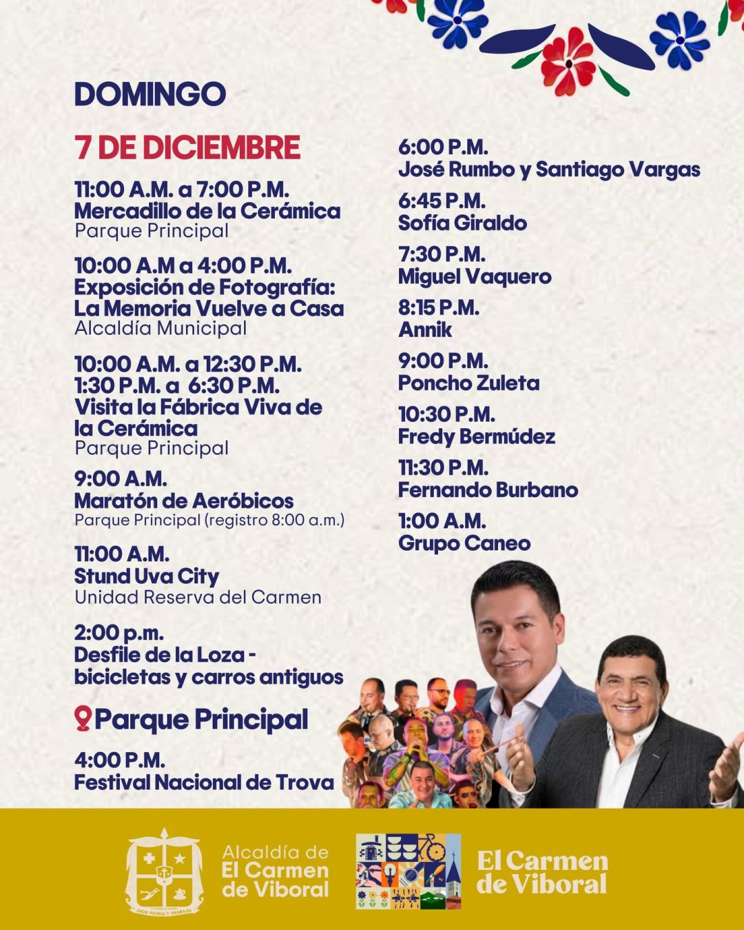 Fiestas de la Loza 2025 - El Carmen de Viboral - 7dic