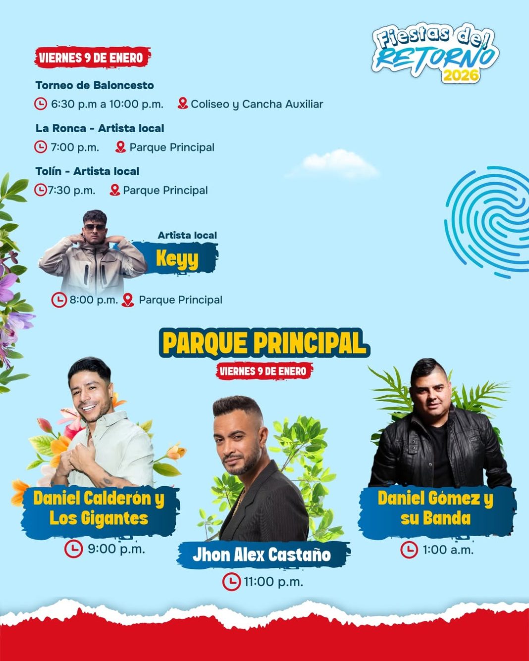 Fiestas del Retorno - El Santuario 2026 - Artistas