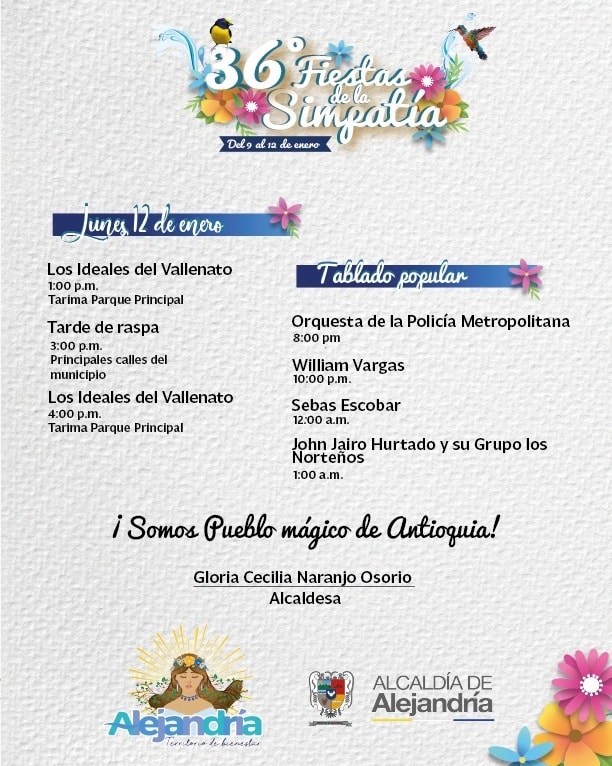 Fiestas de la Simpatía 2026 - Alejandría - 12Lunes