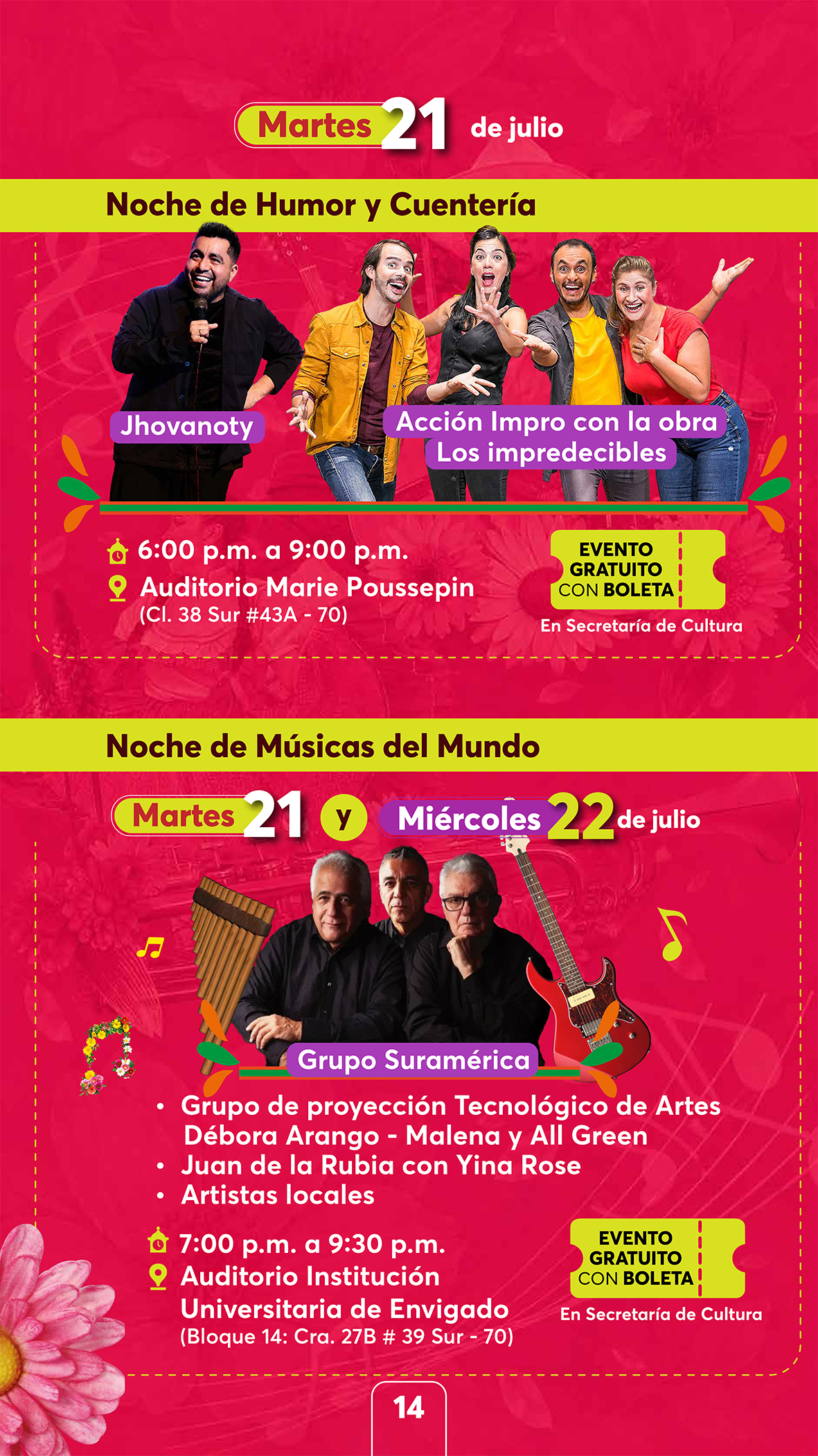 Programación fiestas 2026 - Martes21