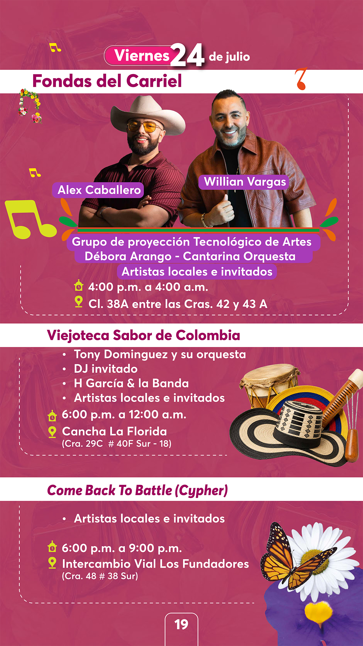 Programación fiestas 2026 - Fondas del Carriel